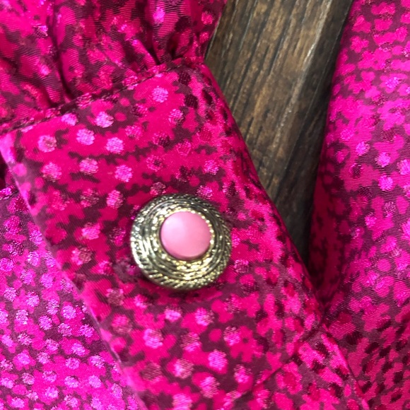 Vintage 80s Andrea Gayle Matching Skirt and Blouse Top Shirt Set Size 12 Pink - Picture 3 of 9